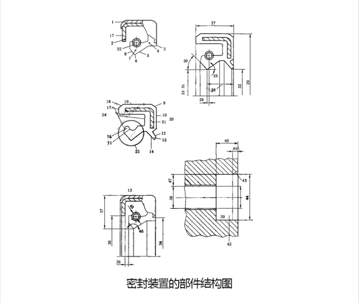 像膠密封圈術語英語對照